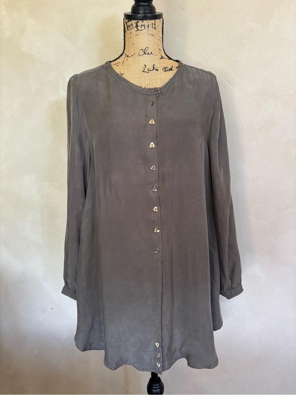 Ralston solid button front tunic top